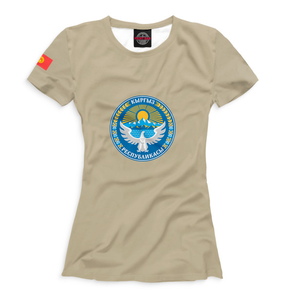Женская футболка с изображением Кыргыз республикасы цвета Белый