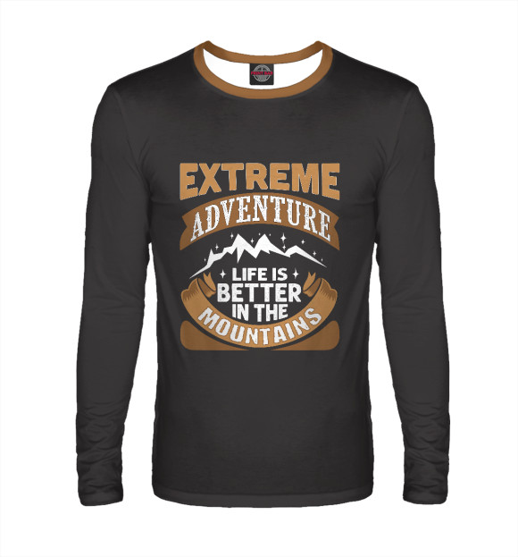 Мужской лонгслив с изображением Advanture цвета Белый