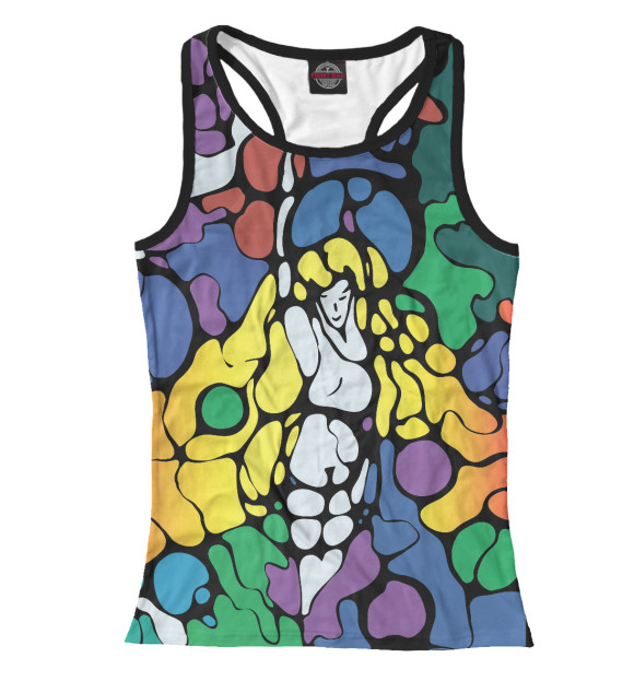 Женская майка-борцовка с изображением Нейродевушка цвета Белый