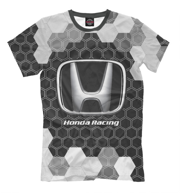 Мужская футболка с изображением Honda Racing цвета Белый