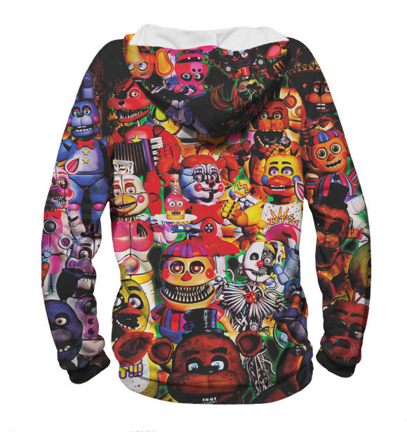 Женское худи с изображением fnaf цвета Белый