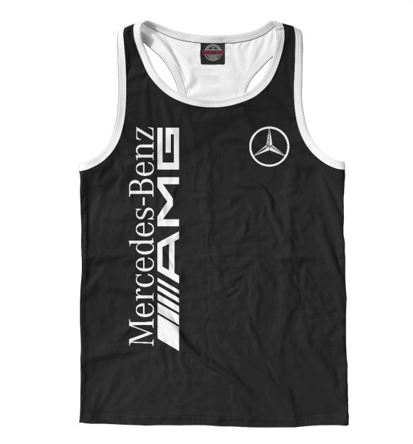 Мужская майка-борцовка с изображением Mersedes-Benz AMG цвета Белый