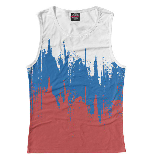 Женская майка с изображением Флаг РФ цвета Белый