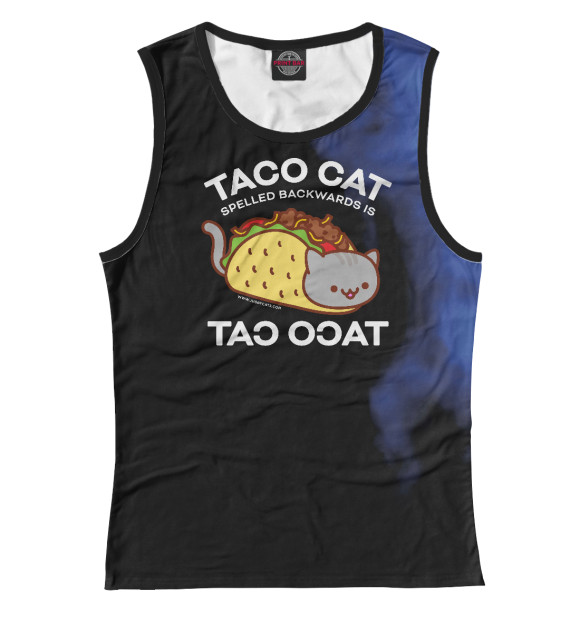 Женская майка с изображением TACO CAT цвета Белый