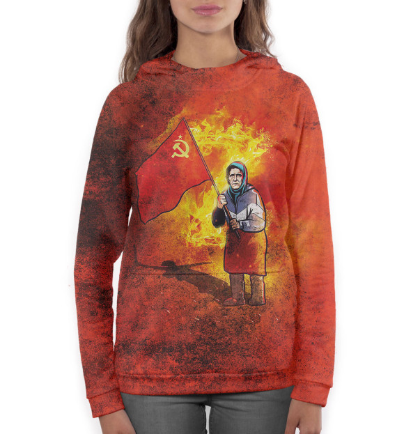 Женское худи с изображением Бабушка цвета Белый