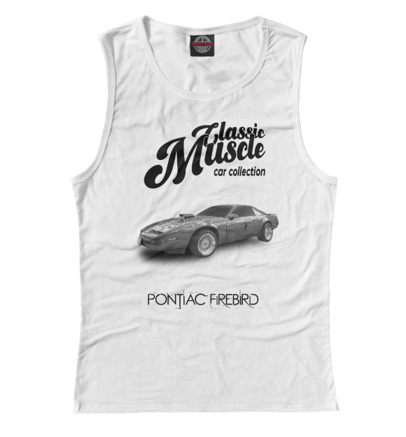 Майка для девочки с изображением Маслкар Pontiac Firebird на белом фоне цвета Белый
