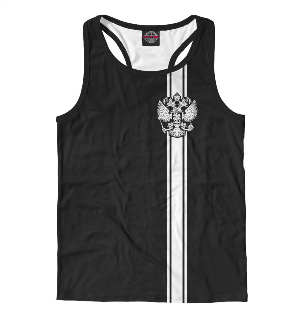 Мужская майка-борцовка с изображением Россия цвета Белый