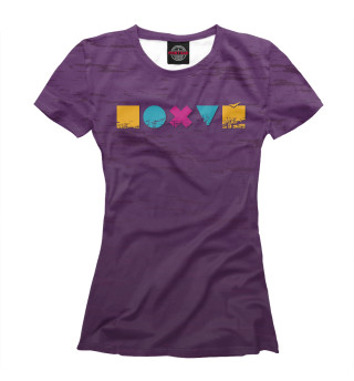 Женская футболка Геометрические фигуры на фиолетовом