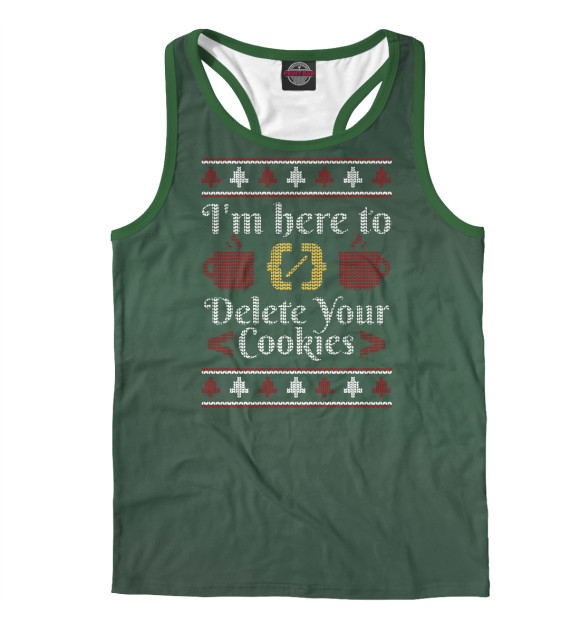 Мужская майка-борцовка с изображением Programmer Ugly Sweater цвета Белый