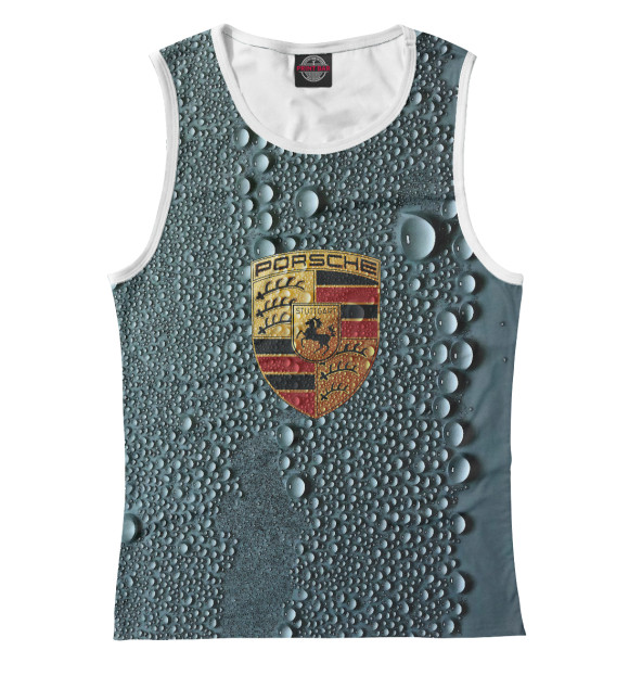 Майка для девочки с притом Porsche / Порш цвета Белый Майка для девочки с изображением Porsche / Порш цвета Белый