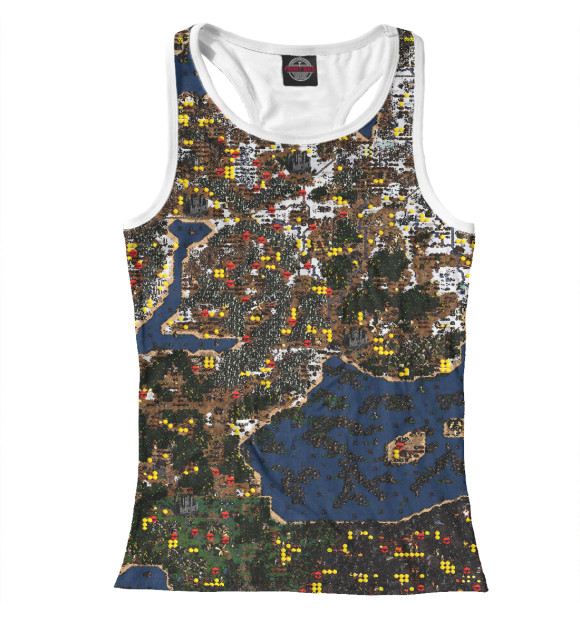 Женская майка-борцовка с изображением Герои Меча и Магии цвета Белый