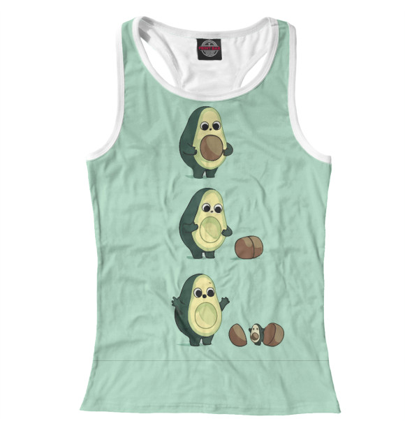 Женская майка-борцовка с изображением Авокадо цвета Белый