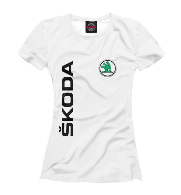 Женская футболка с изображением Skoda цвета Белый