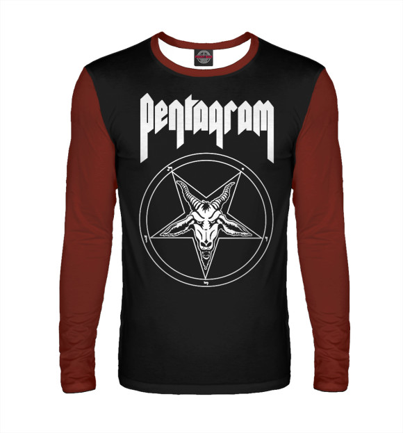 Мужской лонгслив с изображением Pentagram цвета Белый