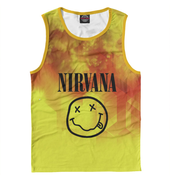 Мужская майка с притом Nirvana | Нирвана цвета Белый Мужская майка с изображением Nirvana | Нирвана цвета Белый