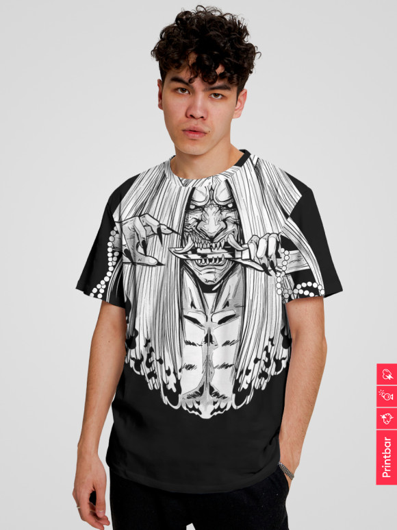 Мужская футболка с притом Монстр цвета Белый Мужская футболка с изображением Монстр цвета Белый