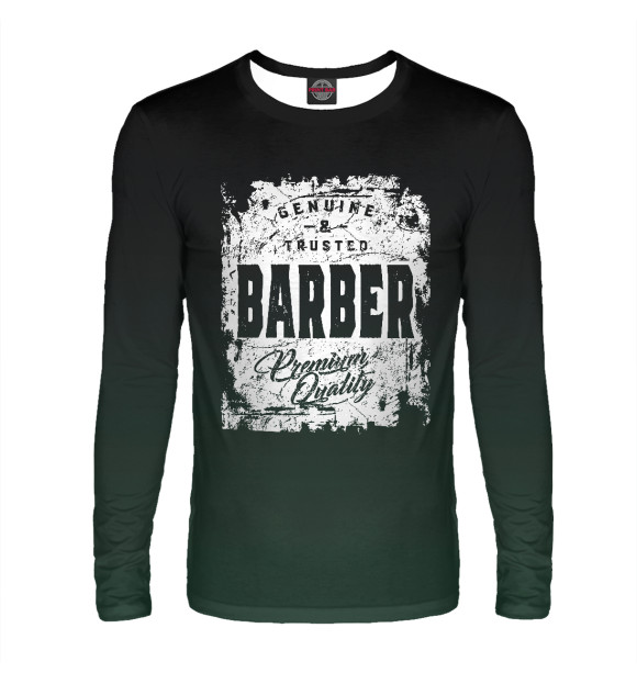 Мужской лонгслив с изображением Genuine and Trusted Barber цвета Белый