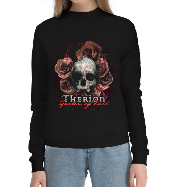 Женский хлопковый свитшот с изображением Therion цвета Черный