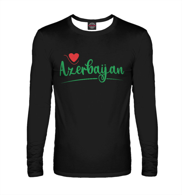 Мужской лонгслив с изображением Love Azerbaijan цвета Белый