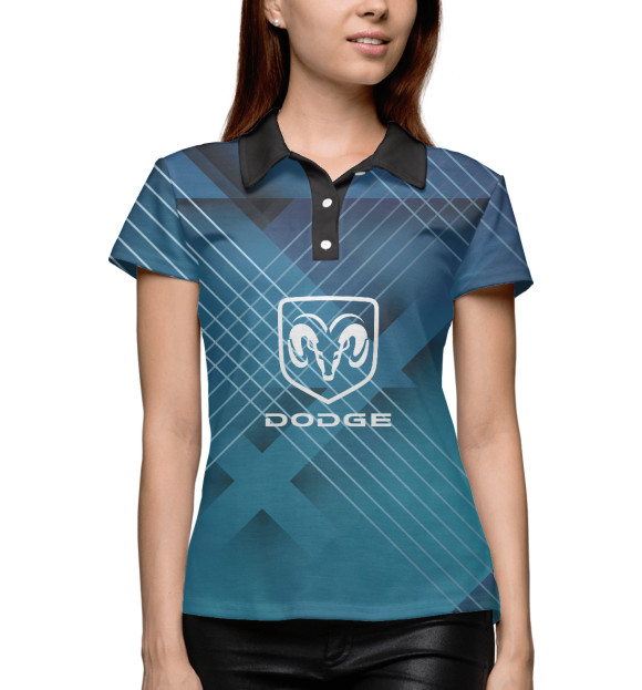 Женское поло с изображением DODGE цвета Белый