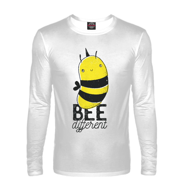 Мужской лонгслив с изображением Bee different цвета Белый