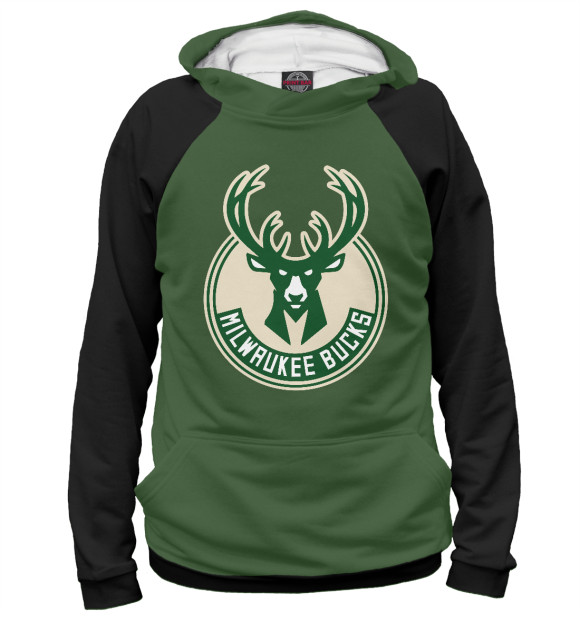 Женское худи с изображением Milwaukee Bucks цвета Белый