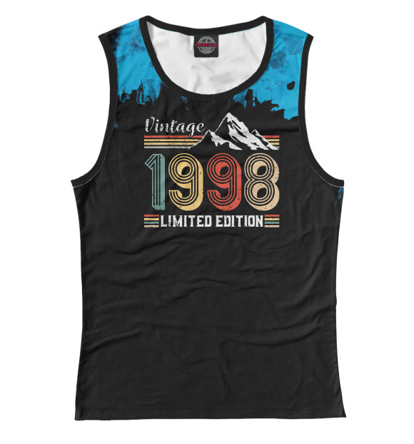 Женская майка с изображением Vintage 1998 Birthday цвета Белый