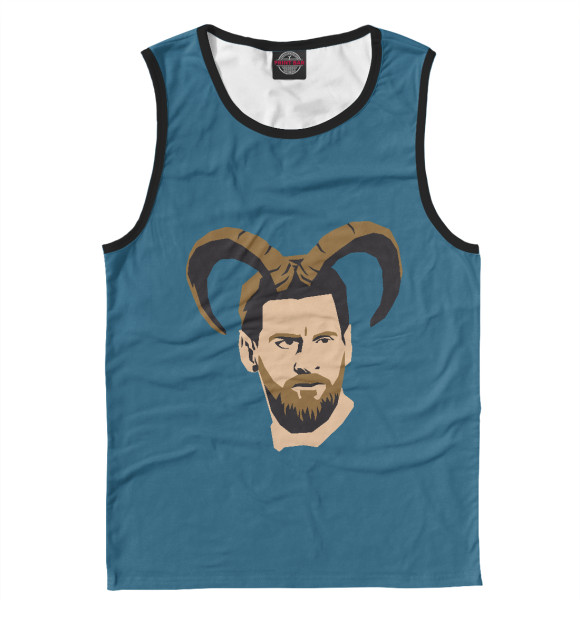 Мужская майка с изображением Messi GOAT цвета Белый