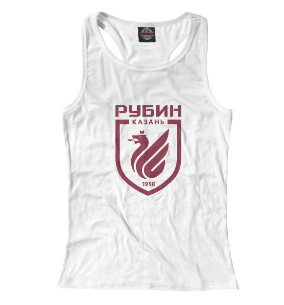Женская майка-борцовка с изображением ФК Рубин цвета Белый