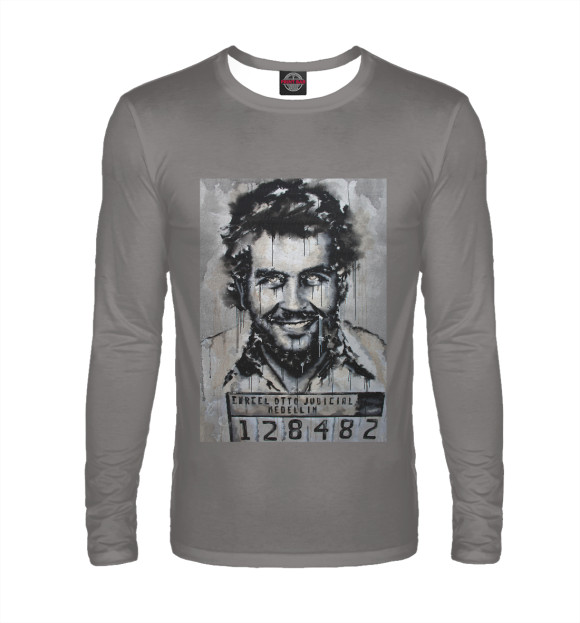 Мужской лонгслив с изображением Escobar цвета Белый