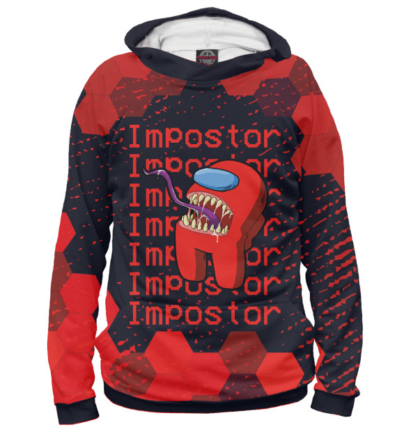 Мужское худи с изображением Among Us - Impostor цвета Белый