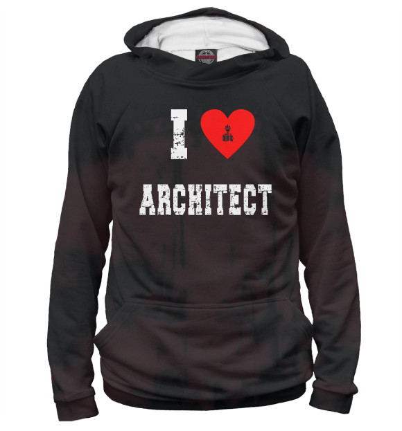 Женское худи с изображением Architect цвета Белый