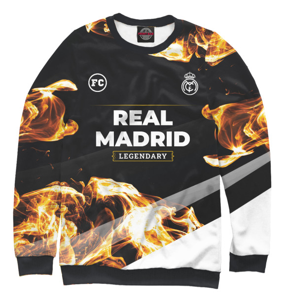 Свитшот для мальчиков с изображением Real Madrid Sport Fire цвета Белый