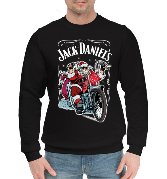 Мужской хлопковый свитшот с изображением Jack Daniel's цвета Черный