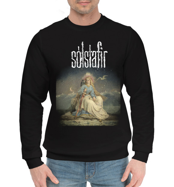 Мужской хлопковый свитшот с изображением Solstafir цвета Черный