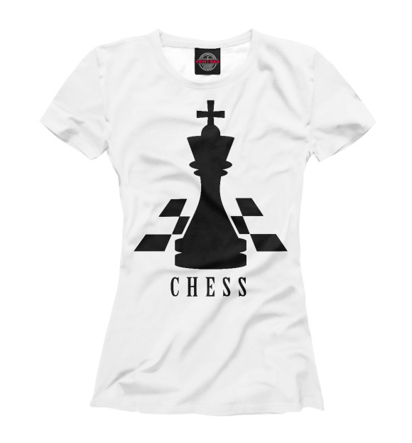 Женская футболка с изображением Chess цвета Белый