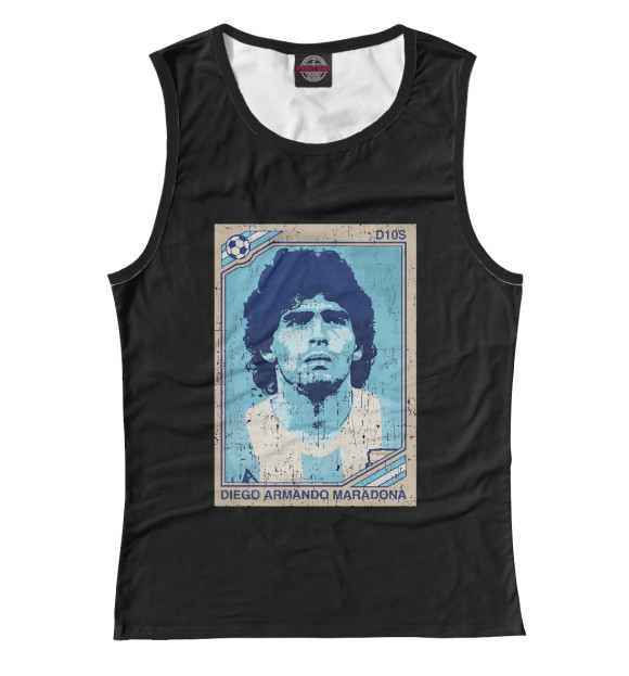 Женская майка с изображением Maradona цвета Белый