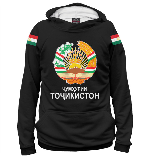 Женское худи с изображением Таджикистан цвета Белый