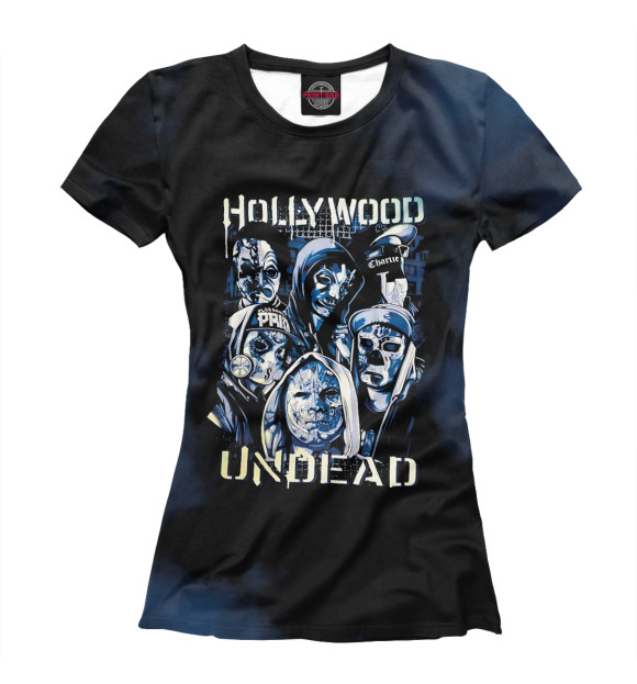 Футболка для девочек с изображением Hollywood Undead цвета Белый