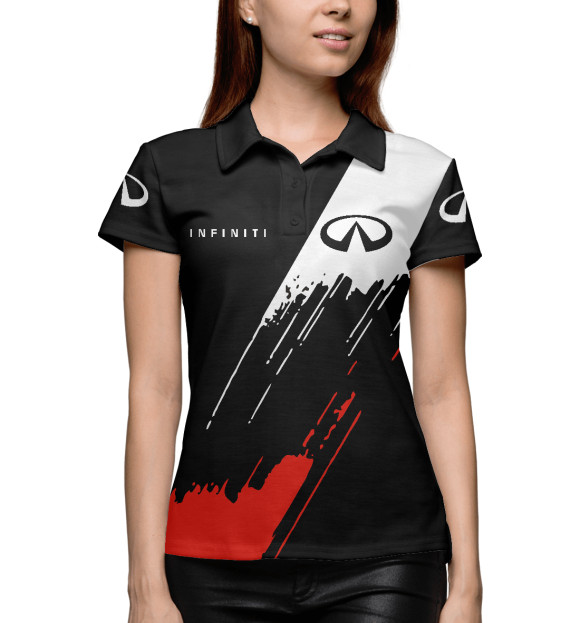 Женское поло с изображением Infiniti цвета Белый