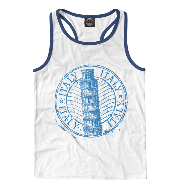 Мужская майка-борцовка с изображением Italy цвета Белый