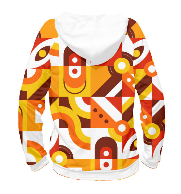 Мужское худи с изображением Pattern - retro orange цвета Белый