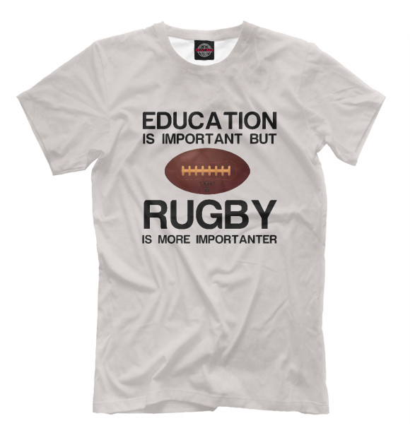 Футболка для мальчиков с изображением Education and rugby цвета Белый