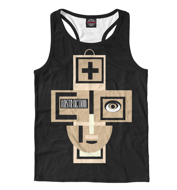 Мужская майка-борцовка с изображением Крест Абстракция цвета Белый