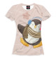 Женская футболка Пингвин в наушниках