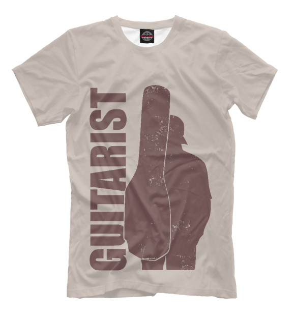 Мужская футболка с изображением Гитарист цвета Белый
