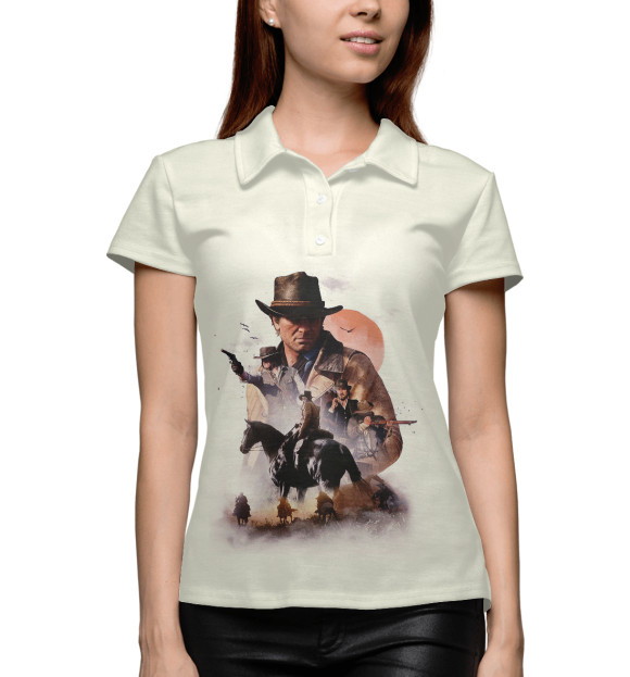 Женское поло с изображением Red Dead Redemption цвета Белый