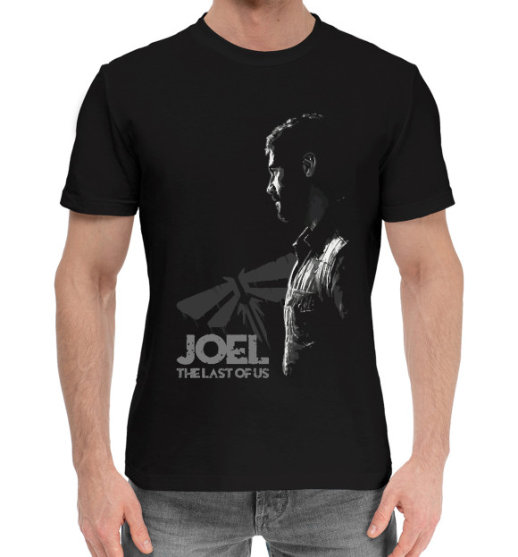 Мужская хлопковая футболка с притом Joel The last of us цвета Черный Мужская хлопковая футболка с изображением Joel The last of us цвета Черный