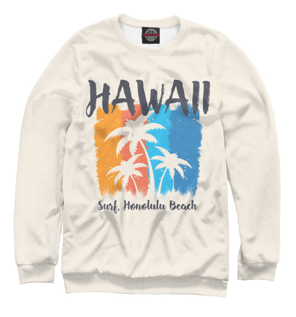 Свитшот для девочек с изображением HAWAII цвета Белый