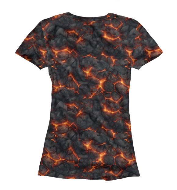 Женская футболка с изображением Огненная лава цвета Белый